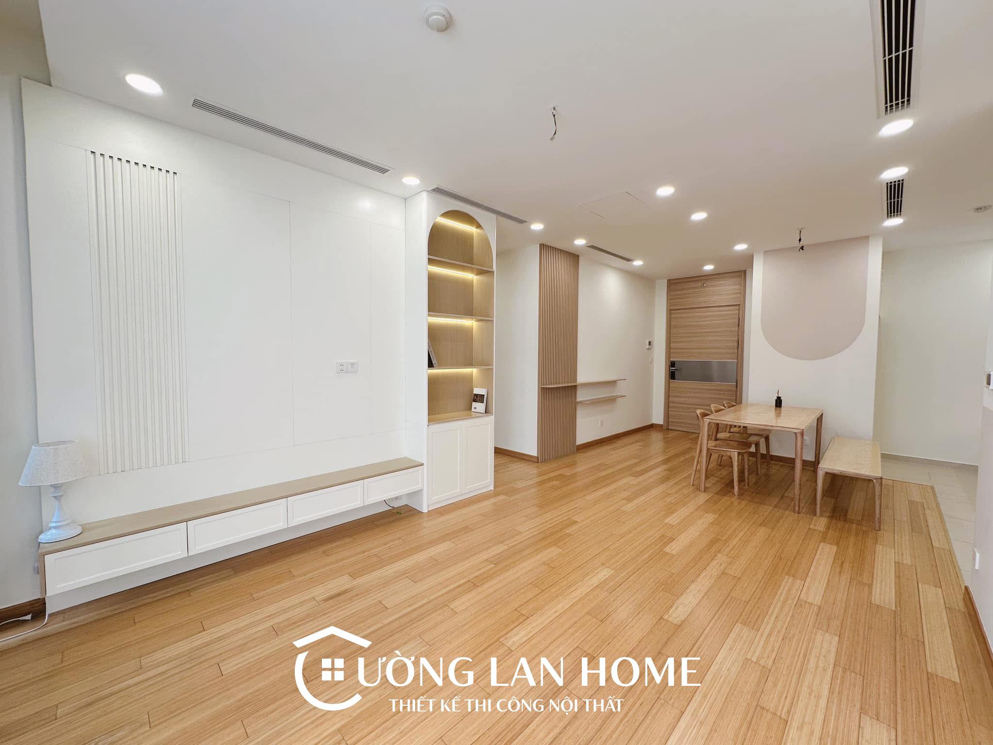 Thi công nội thất trọn gói căn hộ 85m² tại Vinhomes D'Capitale – Tối giản, sang trọng, chuẩn gu hiện đại