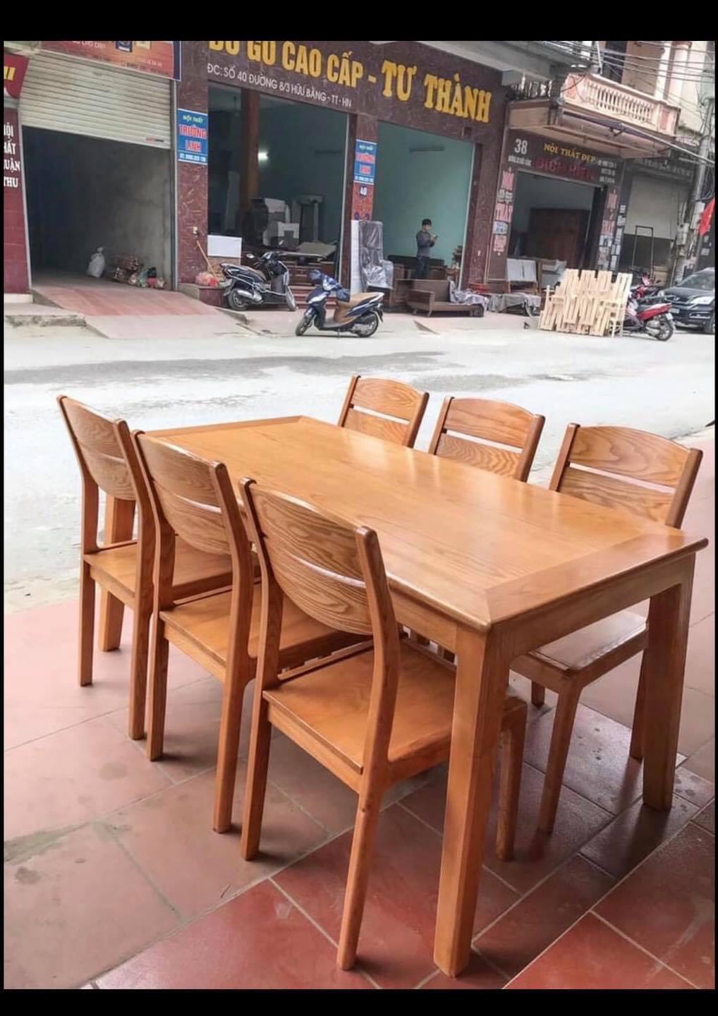 Mẫu bàn ăn gỗ thịt giá gốc tại xưởng nội thất cường lan 2025