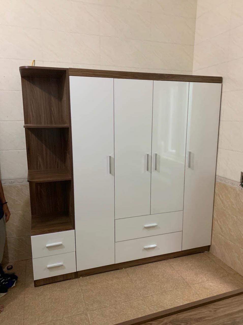 Tủ Quần Áo Hiện Đại Mẫu Mới 2024 gỗ công nghiệp MDF phủ melamin chống xước Malaysia